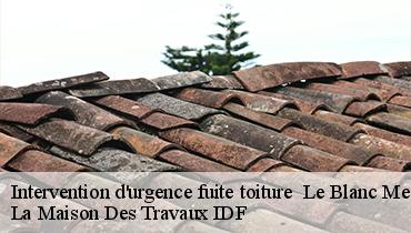Intervention d'urgence fuite toiture   93150